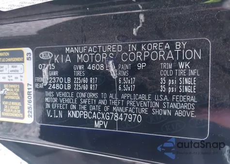 2016 Kia Sportage Lx from USA, damaged, VIN KNDPBCACXG7847970